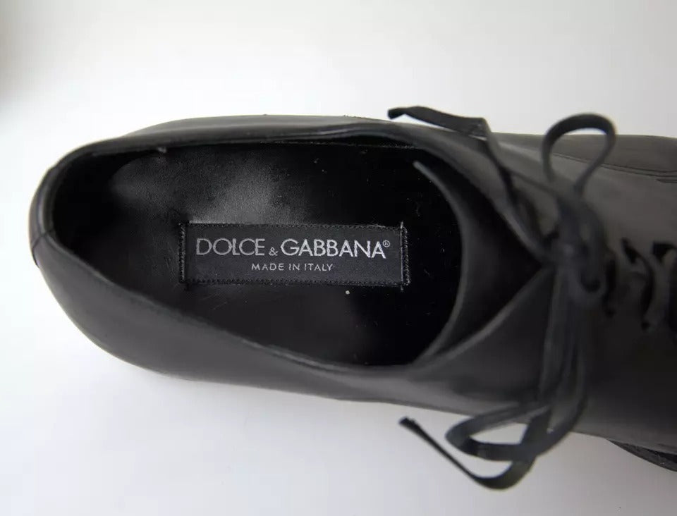 Dolce &amp; Gabbana Black Leather Mens Formal Dress Shoes