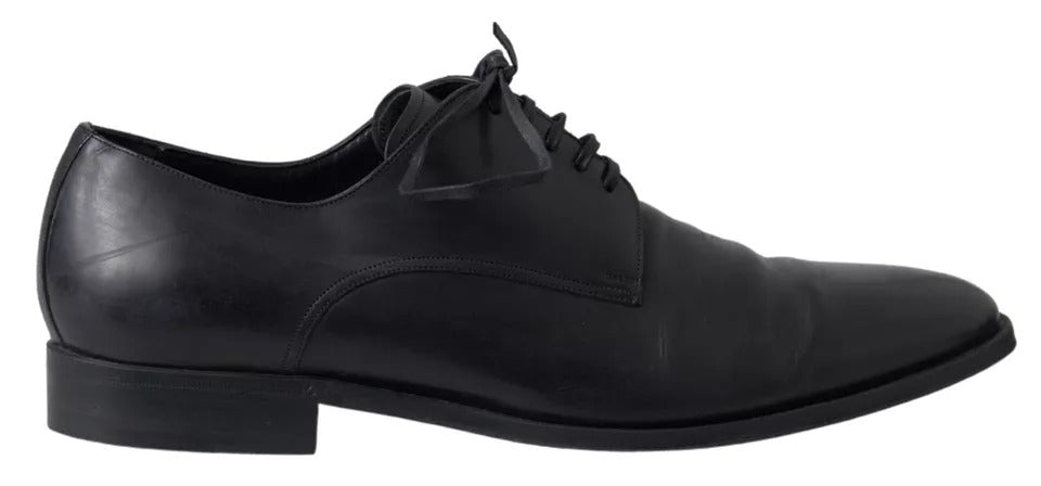 Dolce &amp; Gabbana Black Leather Mens Formal Dress Shoes