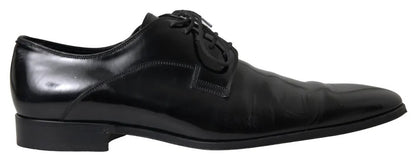 Dolce &amp; Gabbana Black Polished Leather Formal Dress Shoes