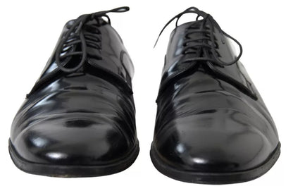 Dolce &amp; Gabbana Black Polished Leather Formal Dress Shoes