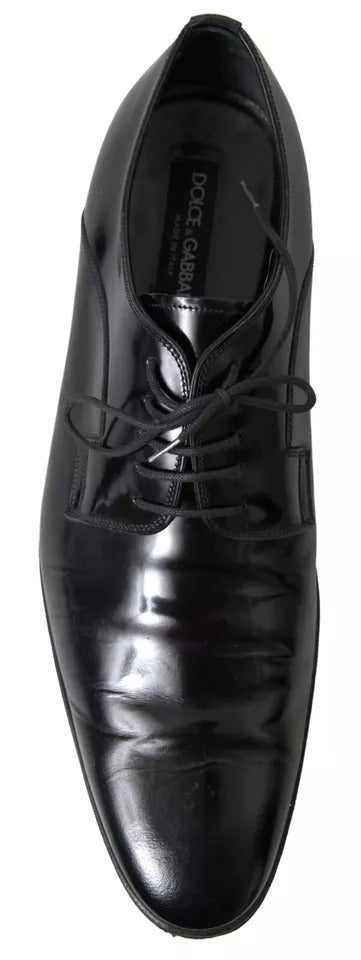 Dolce &amp; Gabbana Black Polished Leather Formal Dress Shoes