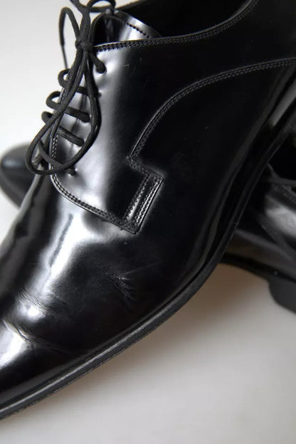 Dolce &amp; Gabbana Black Polished Leather Formal Dress Shoes