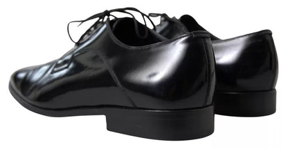 Dolce &amp; Gabbana Black Polished Leather Formal Dress Shoes