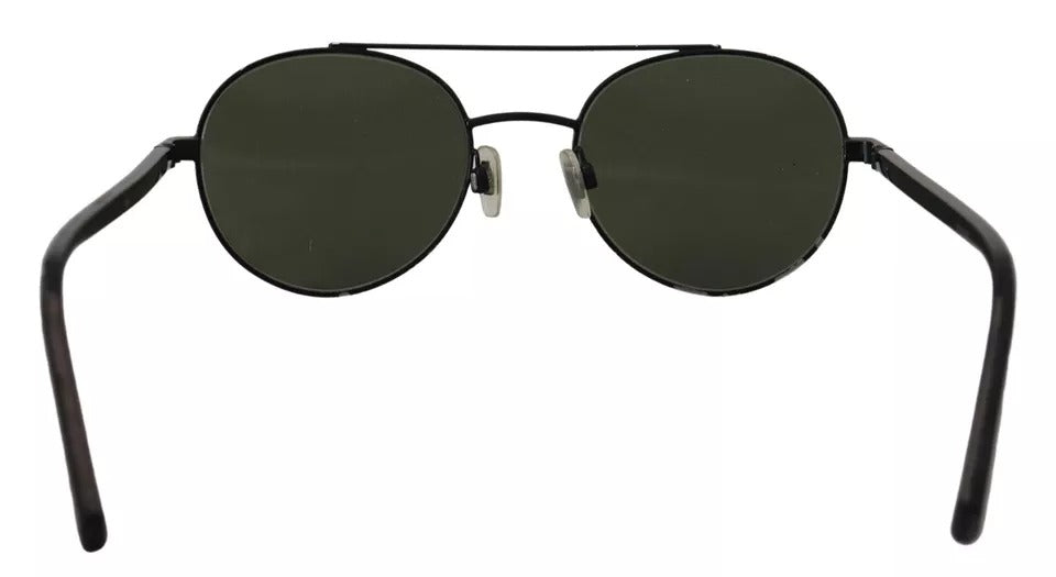 Dolce &amp; Gabbana Matte Black Steel Frame Green Lens DG2245 Sunglasses