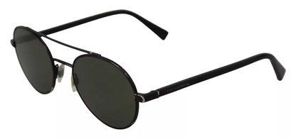 Dolce &amp; Gabbana Matte Black Steel Frame Green Lens DG2245 Sunglasses