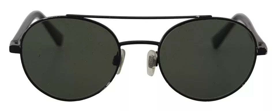 Dolce &amp; Gabbana Matte Black Steel Frame Green Lens DG2245 Sunglasses