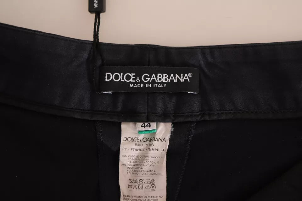 Dolce &amp; Gabbana Black Cotton Cropped Capri Pants