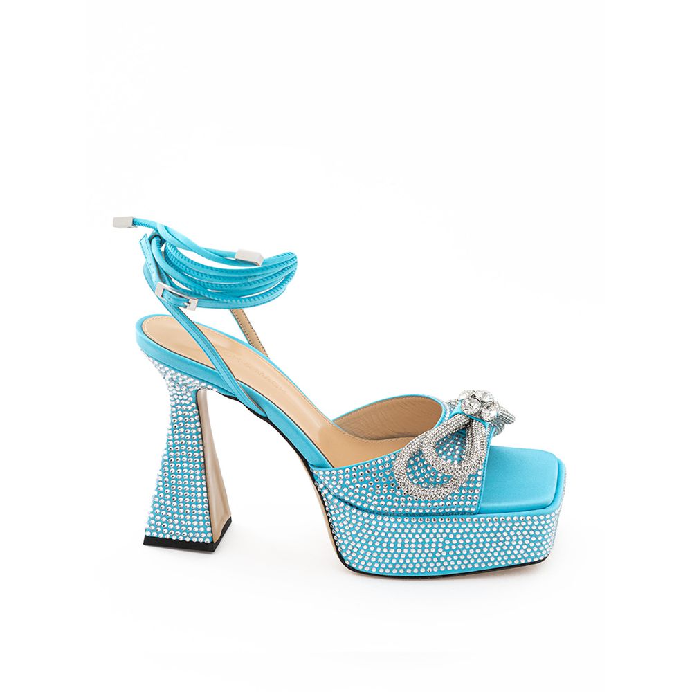 MACH &amp; MACH Light Blue Leather Platforms &amp; Wedge