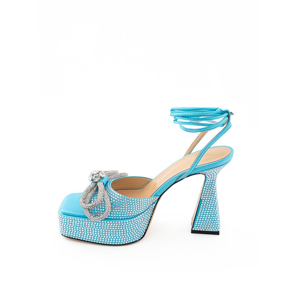 MACH &amp; MACH Light Blue Leather Platforms &amp; Wedge