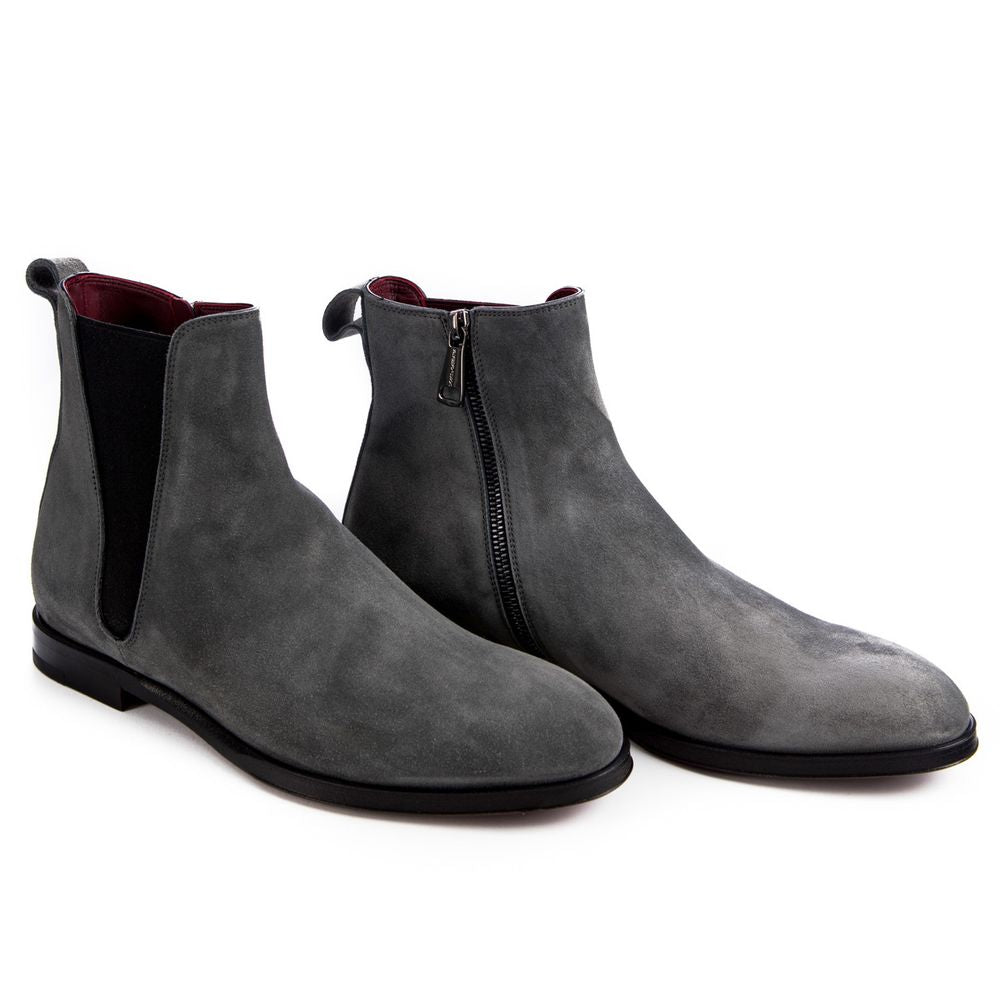 Dolce &amp; Gabbana Gray Leather Di Calfskin Boot