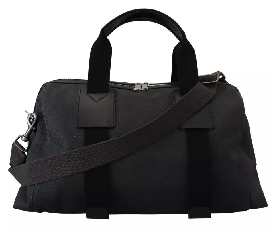 Dolce &amp; Gabbana Black Gray Holdall Tote Men Hand Shoulder Bag