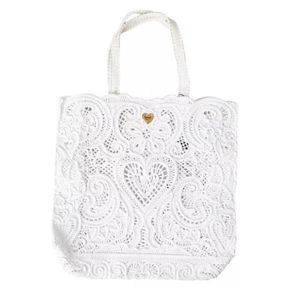 Dolce &amp; Gabbana White Cordonetto Lace Beatrice Tote Bag