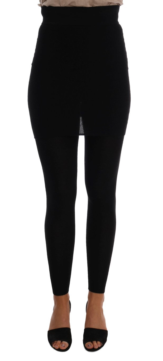 Dolce &amp; Gabbana Elegant Black Cashmere Silk Stretch Pants