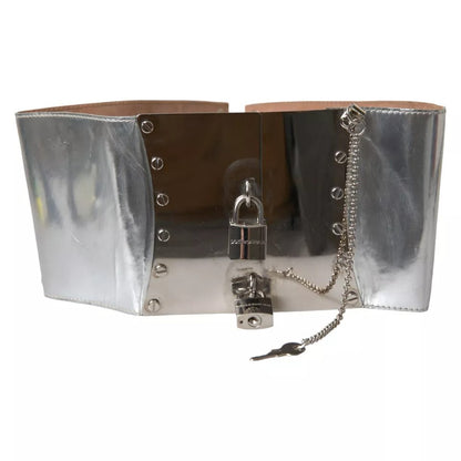 Dolce &amp; Gabbana Silver Tone Brass Embellished Waist Belt