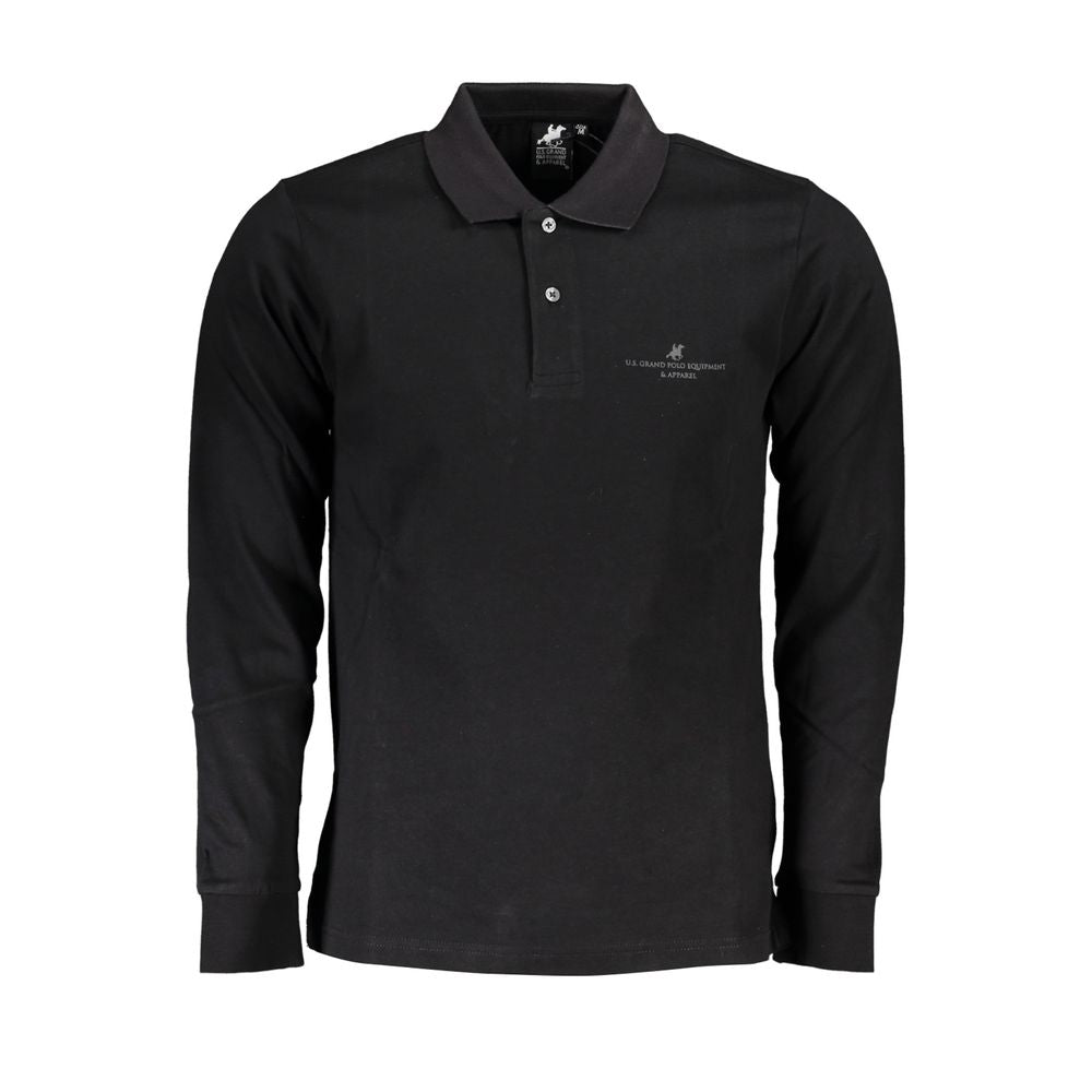 U.S. Grand Polo Black Cotton Polo Shirt