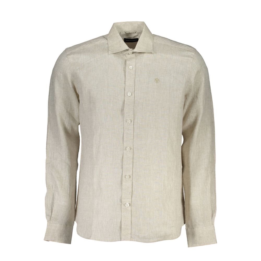 North Sails Beige Linen Men Shirt