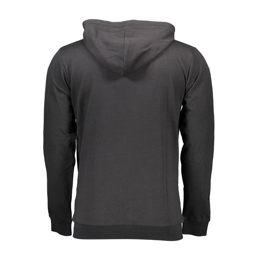 Sergio Tacchini Elegant Black Hooded Zip Sweatshirt