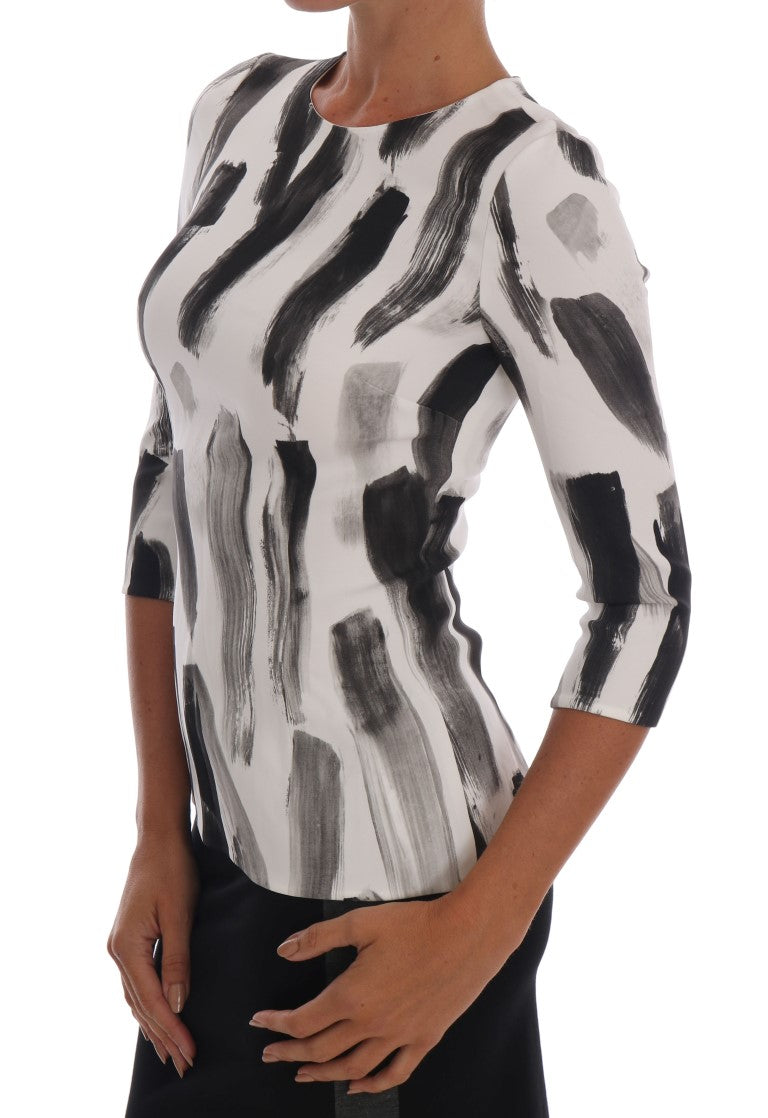 Dolce &amp; Gabbana Elegant Striped Stretch Blouse