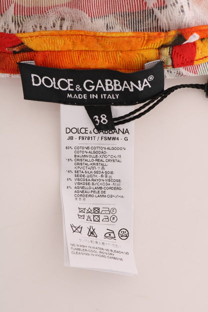 Dolce &amp; Gabbana Embellished Crepe Blouse with Blossom Print