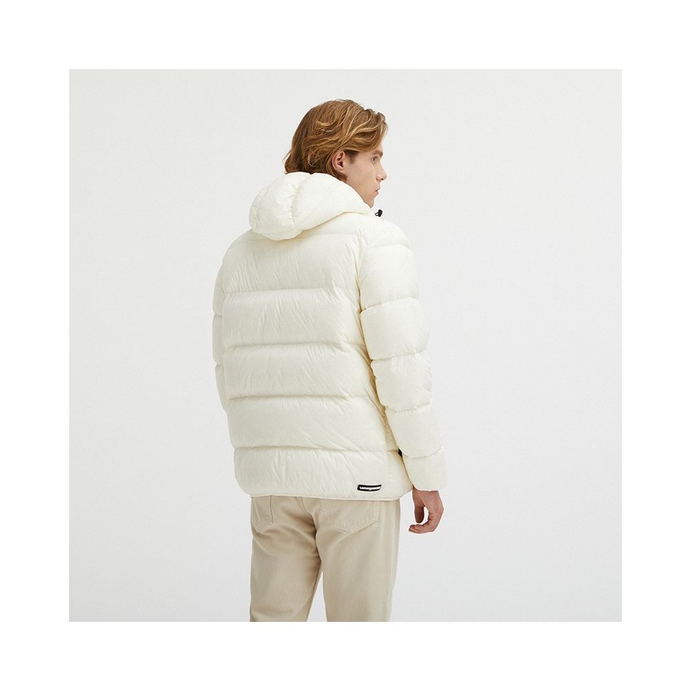 Centogrammi Elegant White Hooded Down Jacket