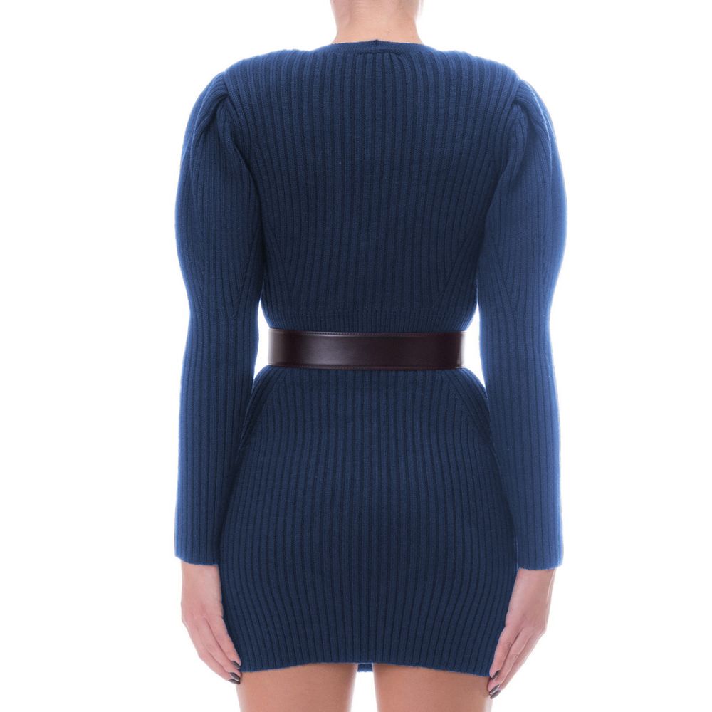 Elisabetta Franchi Blue Wool Women Dress