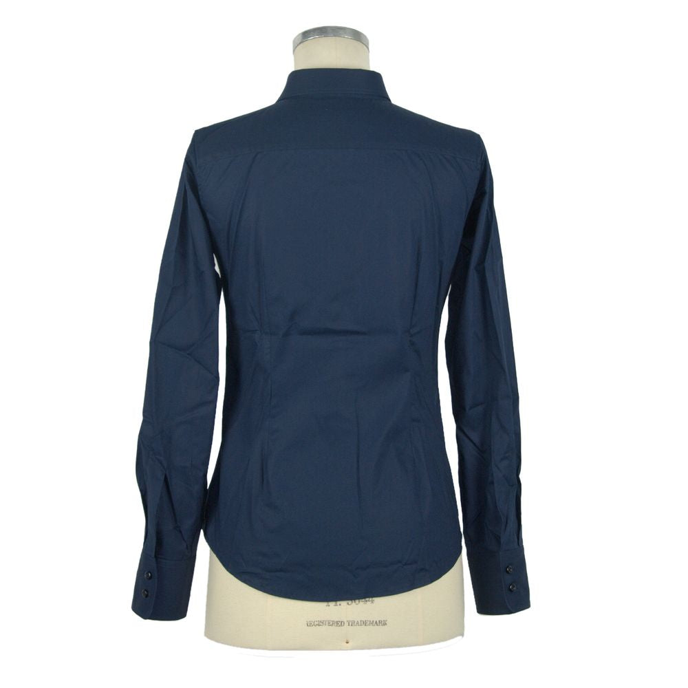 Made in Italy Elegant Slim Fit Blue Blouse