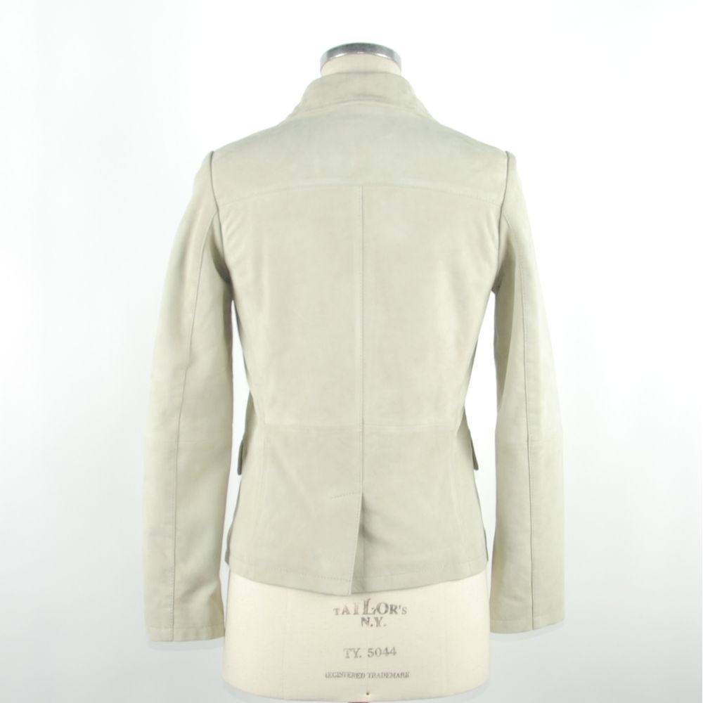 Emilio Romanelli &quot;White Leather Women Jacket&quot;