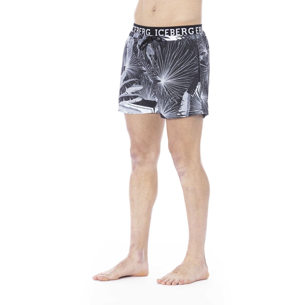 Iceberg Black Polyester Men Swim Trunk