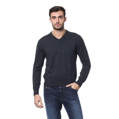 Billionaire Italian Couture Gray Merino Wool Men Sweater