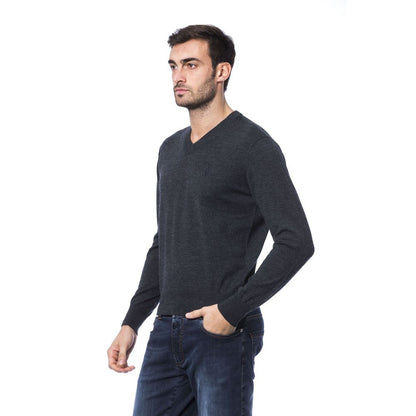 Billionaire Italian Couture Gray Merino Wool Men Sweater