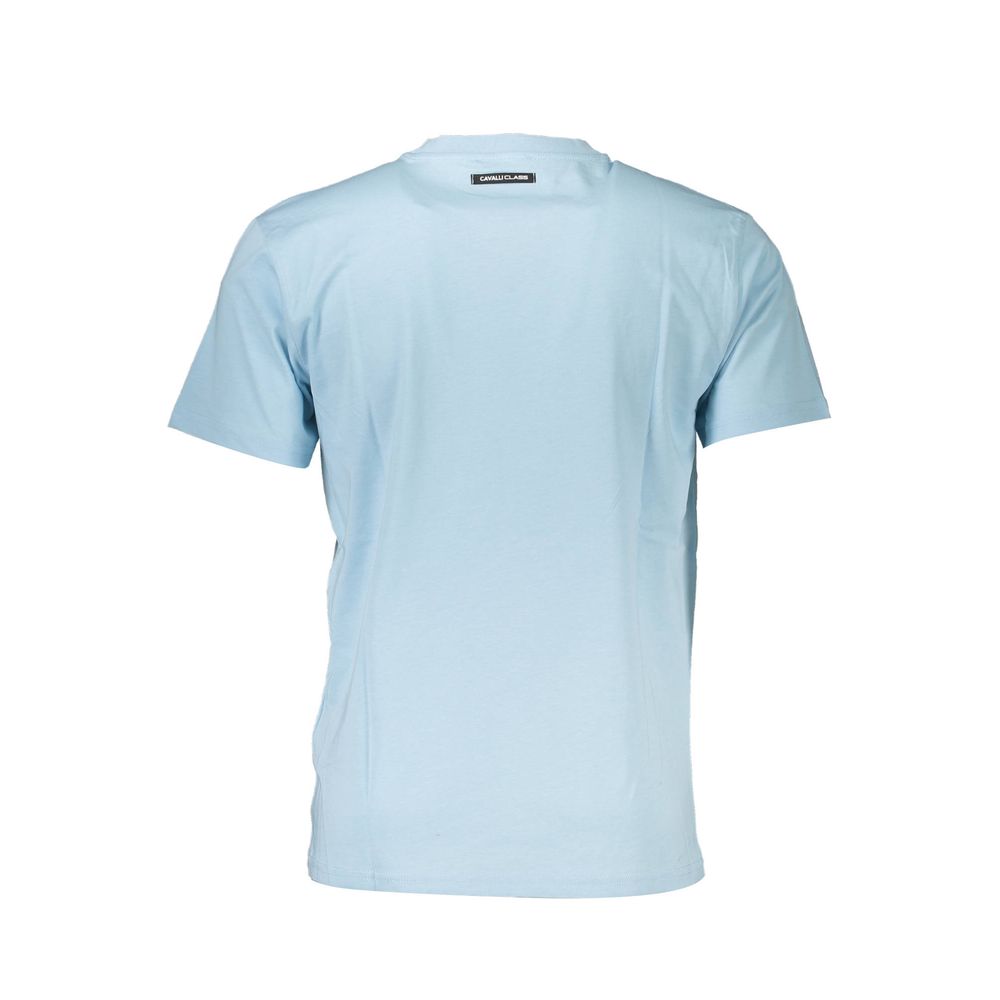 Cavalli Class Light Blue Cotton Men T-Shirt