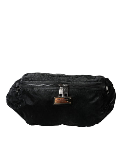 Dolce &amp; Gabbana Black Nylon Logo Plaque Belt Waist Fanny Pack Bag