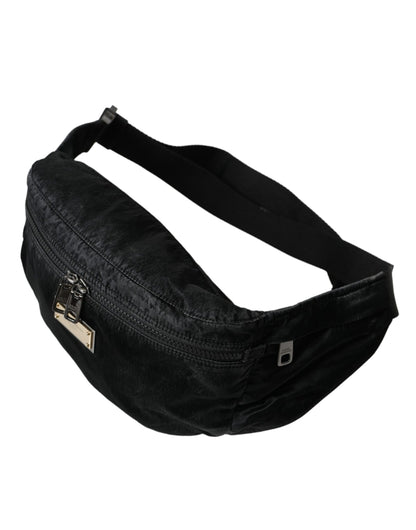 Dolce &amp; Gabbana Black Nylon Logo Plaque Belt Waist Fanny Pack Bag