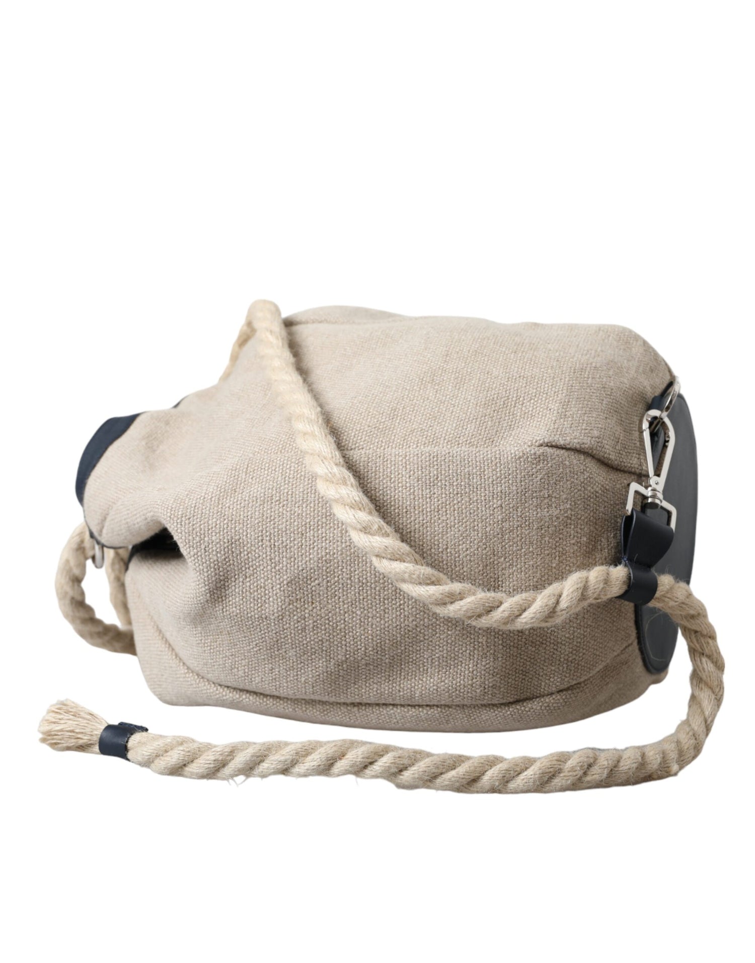 Dolce &amp; Gabbana Beige Canvas Fabric Bucket Sack Pouch Purse Bag