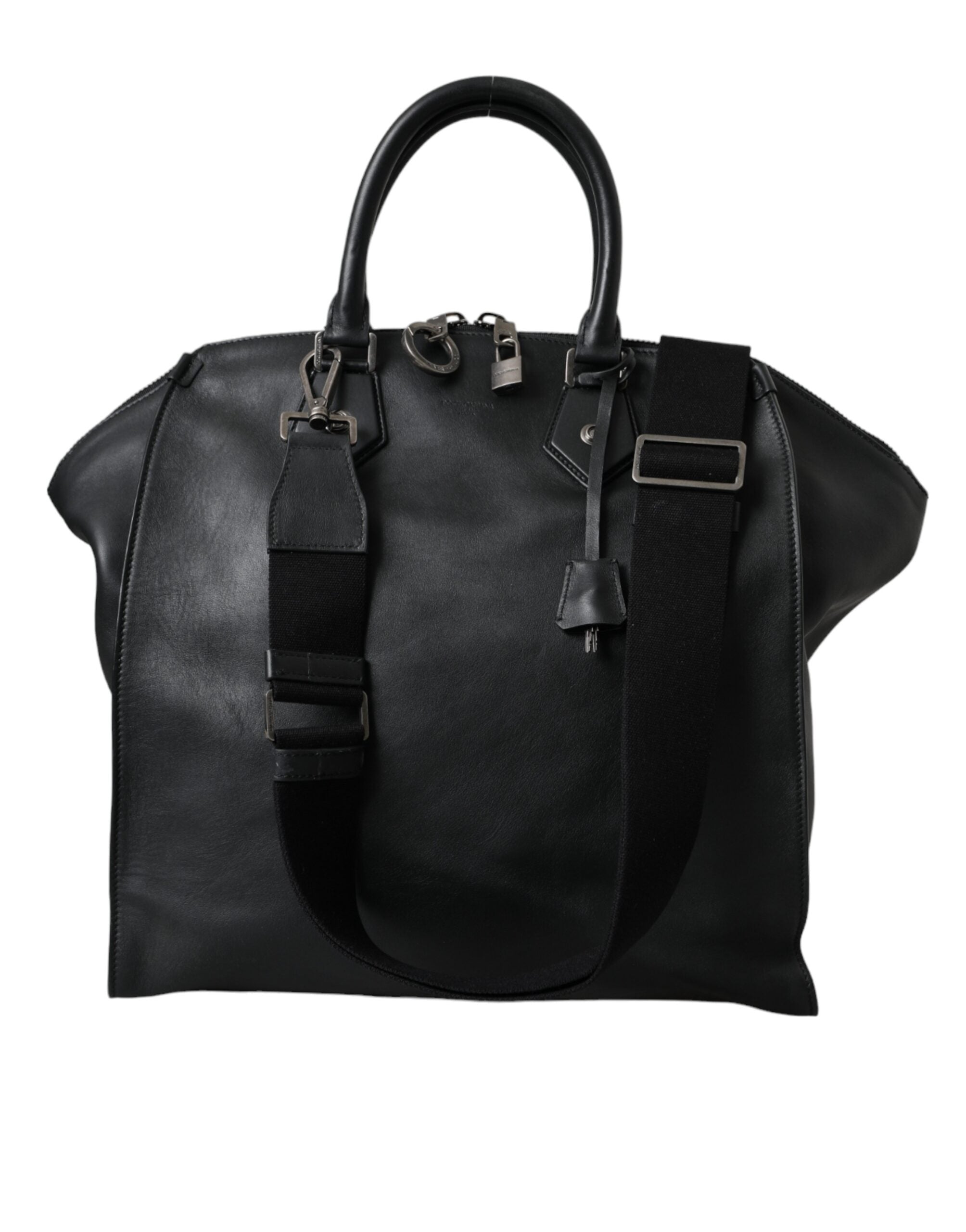 Dolce &amp; Gabbana Black Washed Calfskin Biker Style Shopper Bag