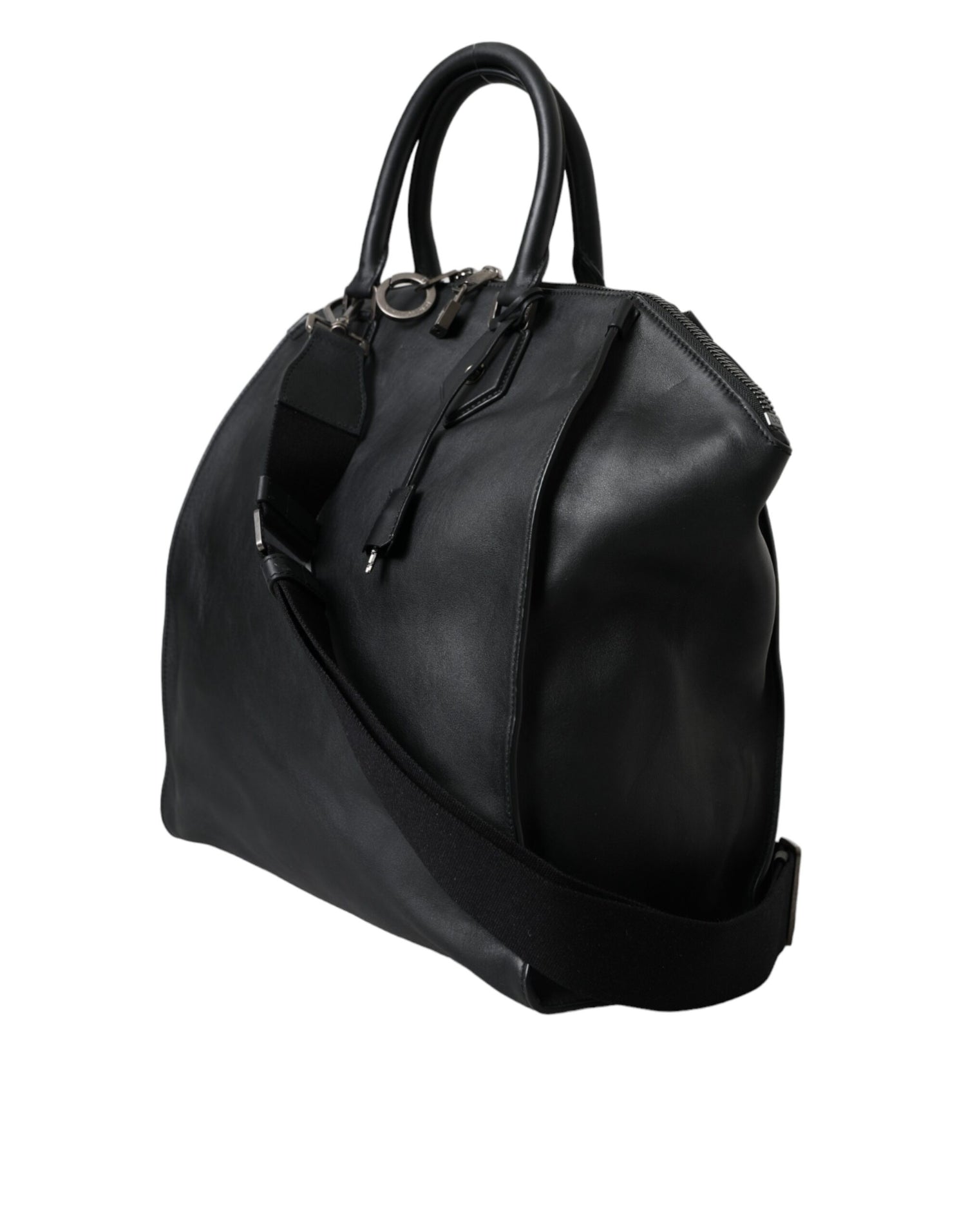 Dolce &amp; Gabbana Black Washed Calfskin Biker Style Shopper Bag