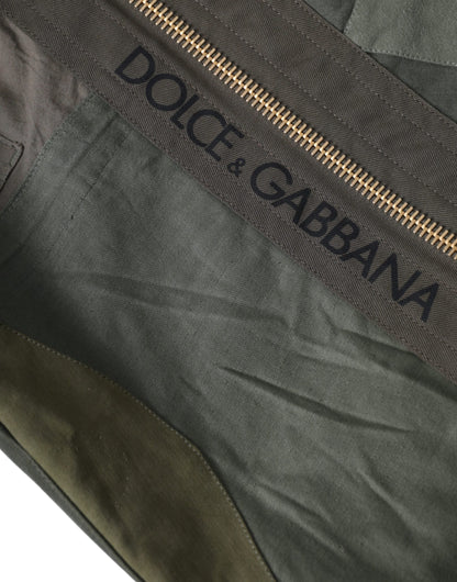 Dolce &amp; Gabbana Military Green Patchwork Rucksack Backpack Bag