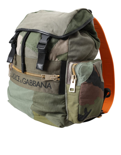 Dolce &amp; Gabbana Military Green Patchwork Rucksack Backpack Bag