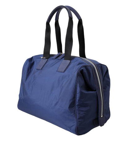 Dolce &amp; Gabbana Blue Nylon Calfskin Hand Shoulder Duffel Bag