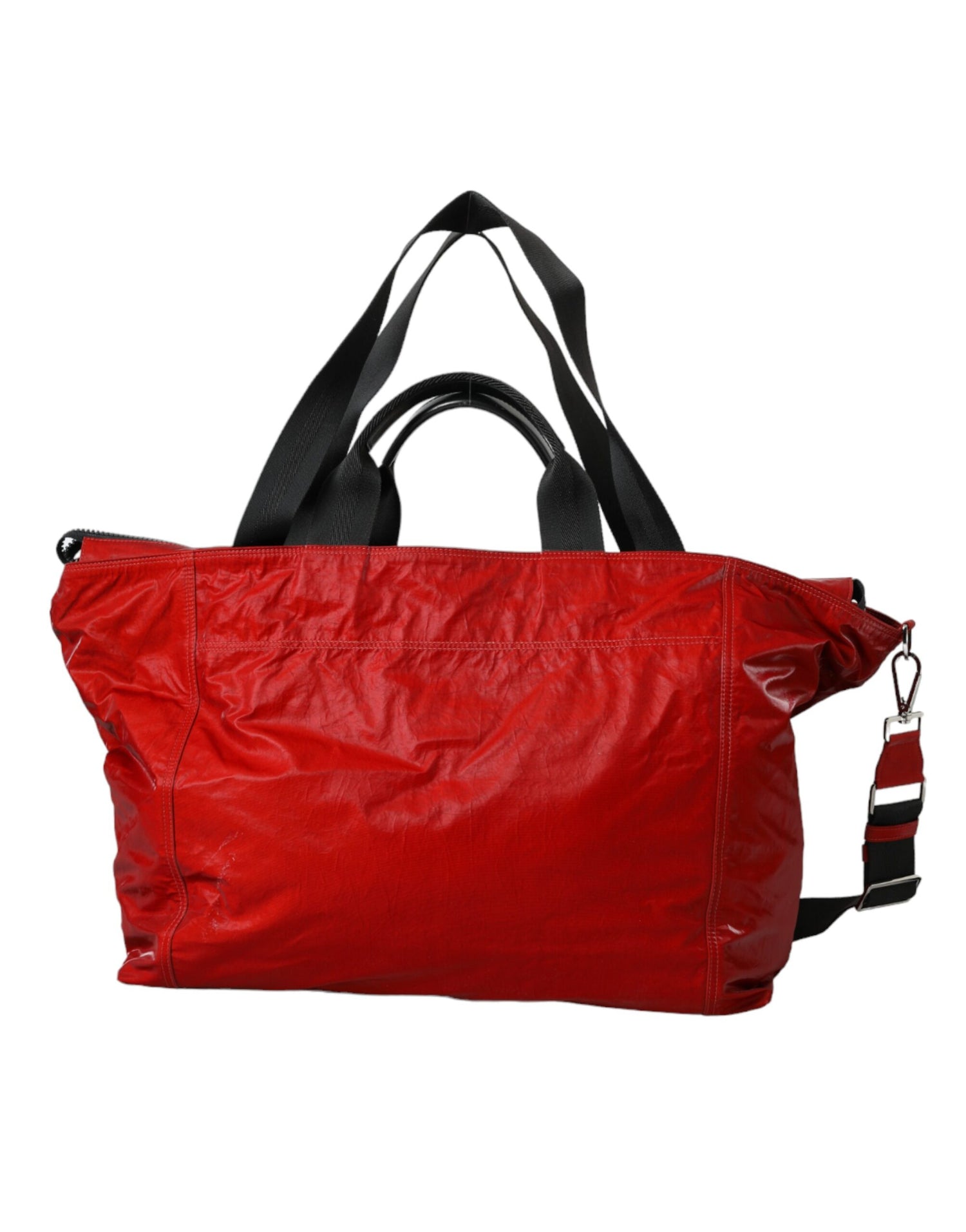 Dolce &amp; Gabbana Red Nylon Calfskin Hand Shoulder Duffel Bag