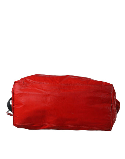 Dolce &amp; Gabbana Red Nylon Calfskin Hand Shoulder Duffel Bag