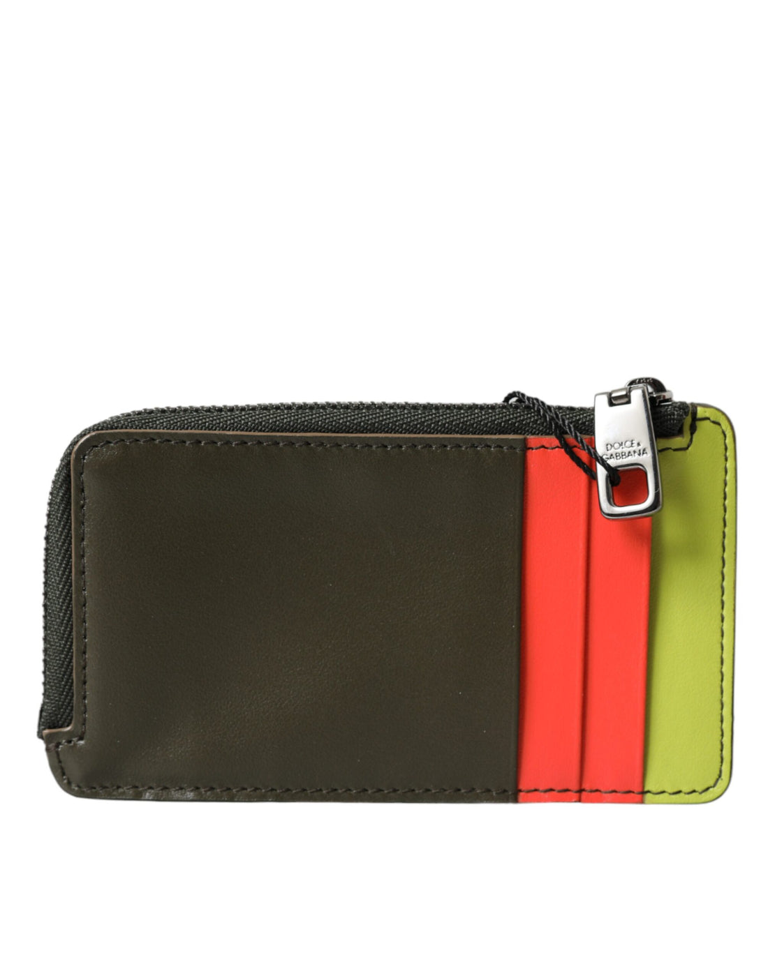 Dolce &amp; Gabbana Multicolor Calfskin Leather Logo Card Holder Wallet