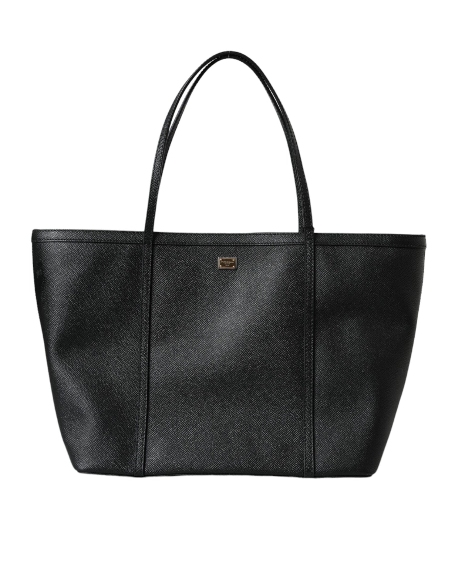 Dolce &amp; Gabbana Black Leather Miss Escape Shopping Tote Women Bag