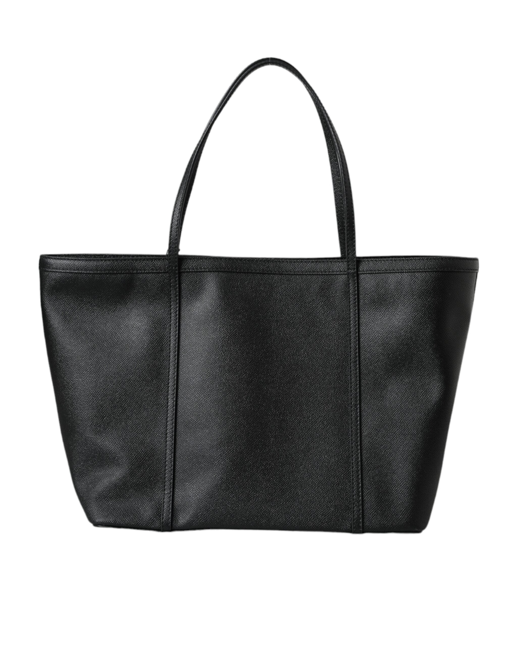 Dolce &amp; Gabbana Black Leather Miss Escape Shopping Tote Women Bag