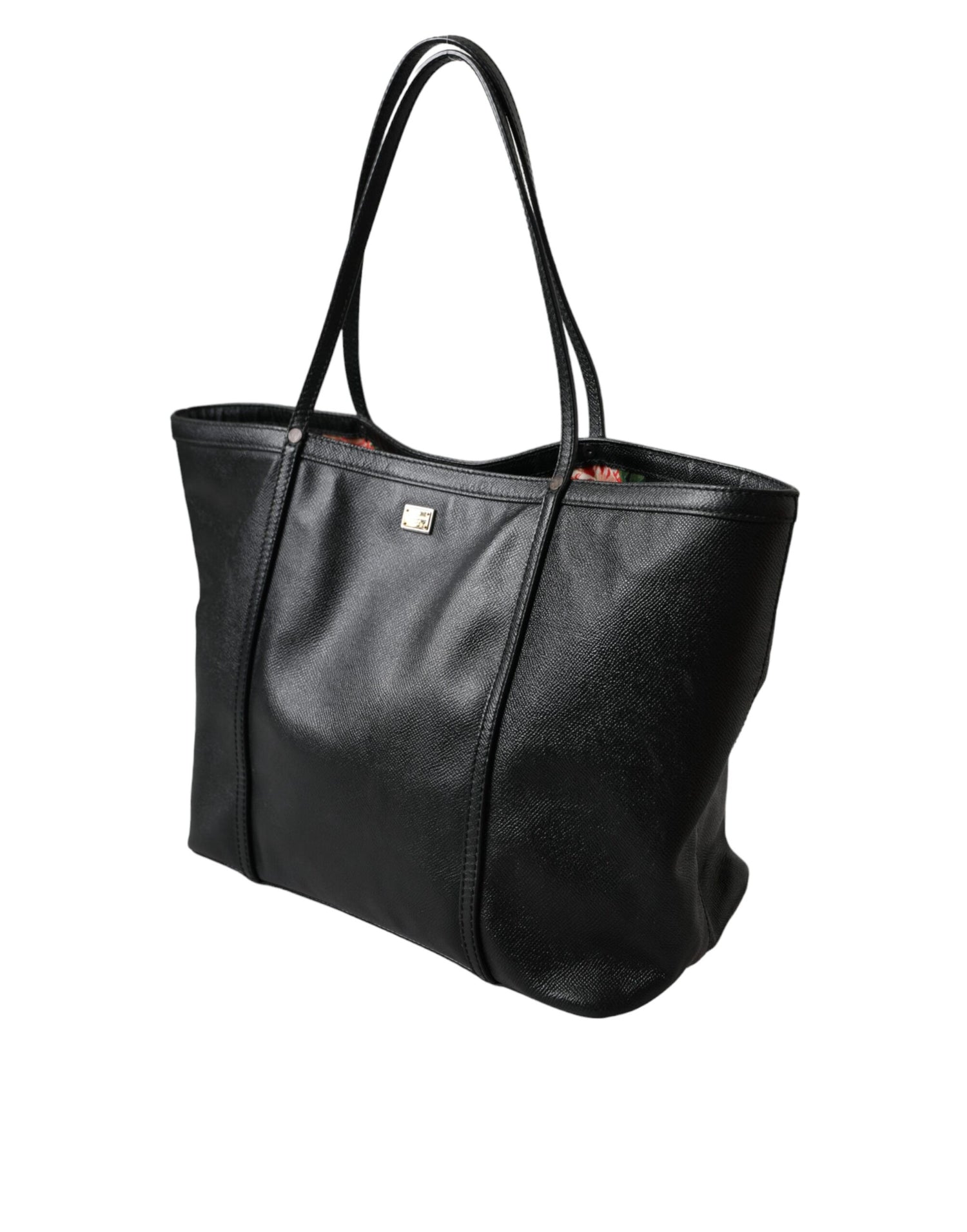 Dolce &amp; Gabbana Black Leather Miss Escape Shopping Tote Women Bag