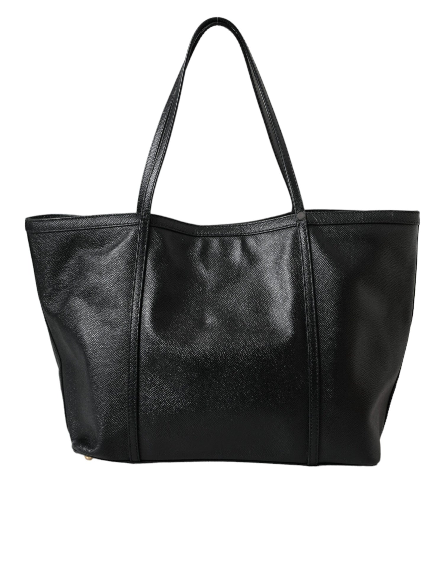 Dolce &amp; Gabbana Black Leather Miss Escape Shopping Tote Women Bag