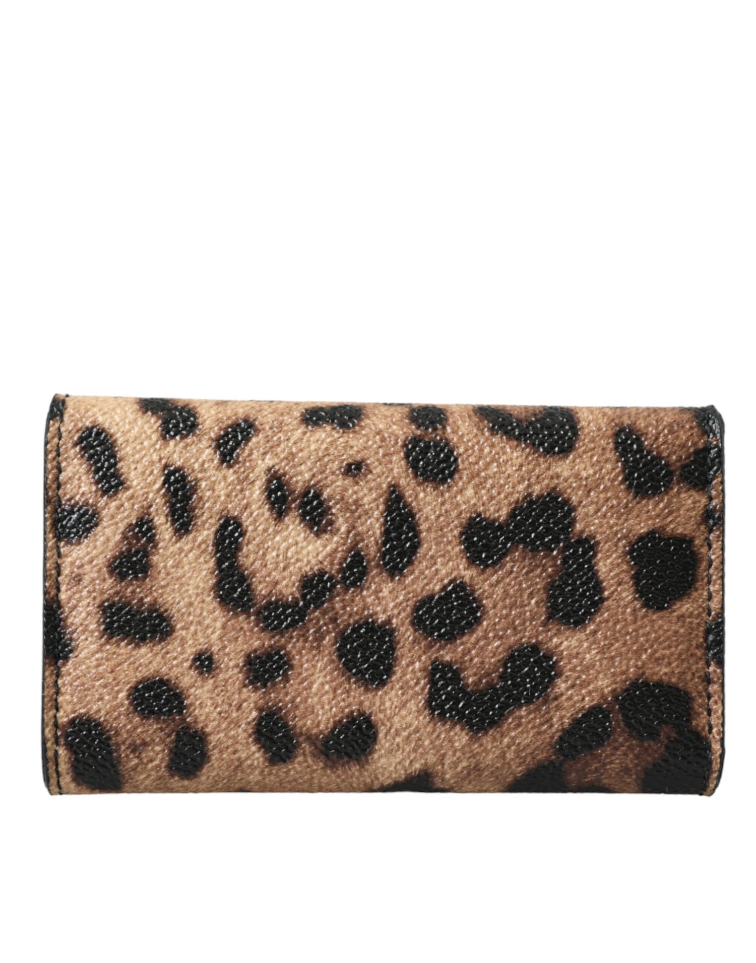 Dolce &amp; Gabbana Brown Leopard PVC Pouch Key Holder Case Keyring