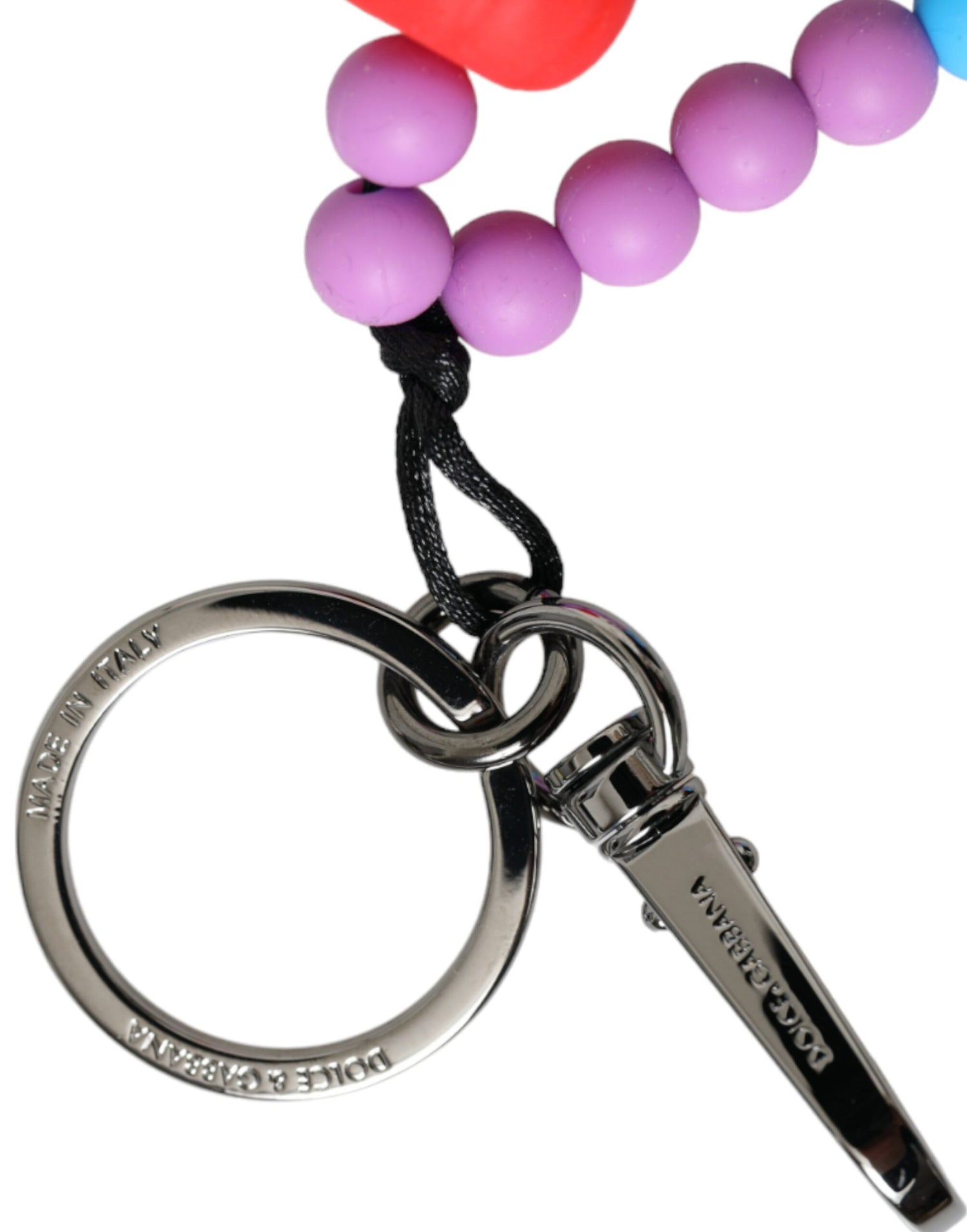 Dolce &amp; Gabbana Multicolor Beaded DG Charm Accessory Keychain Keyring