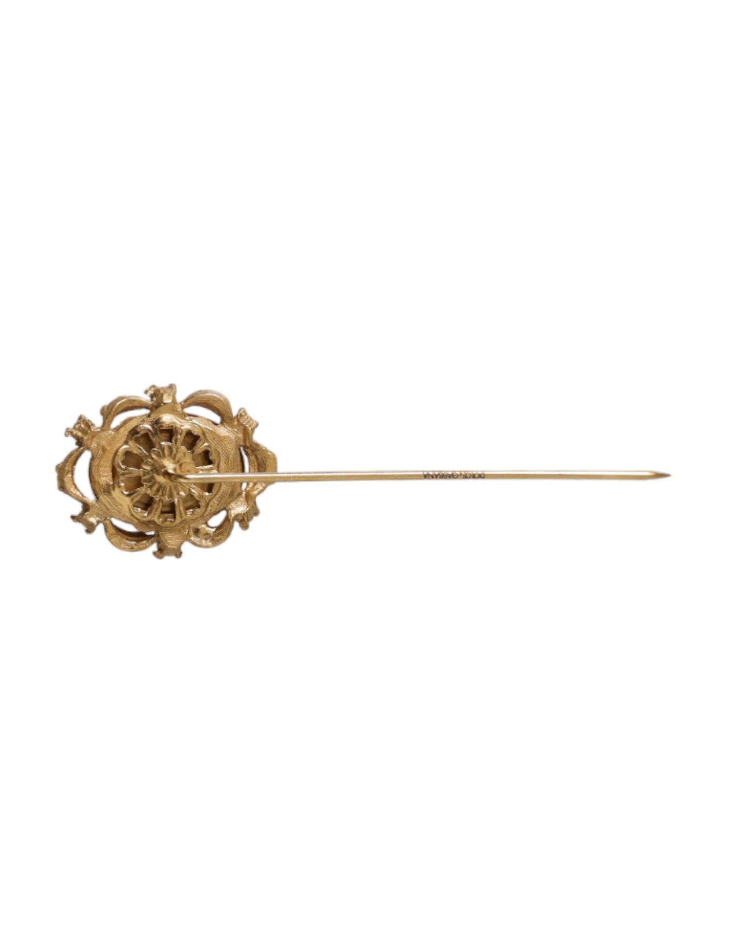 Dolce &amp; Gabbana Gold Tone Brass Oval Gem Stone Men Pin Brooch