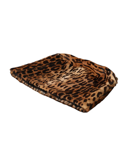 Dolce &amp; Gabbana Brown Leopard Fur Women Bucket Hat